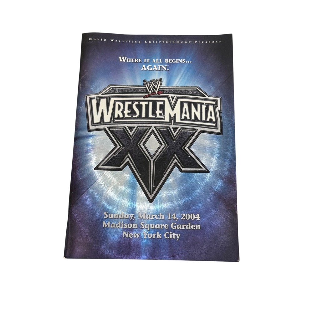 READ WWE WrestleMania XX 2004 Souvenir Program Madison Square Garden NYC Wrestle